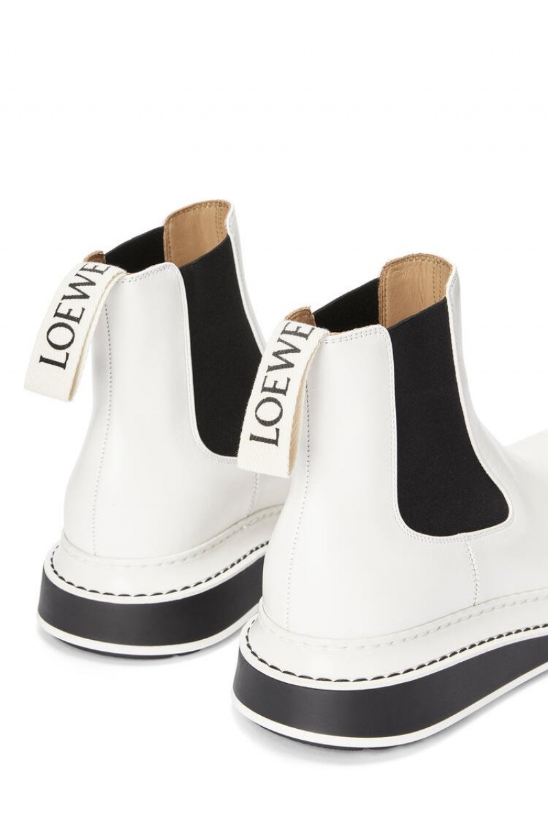 Boots & Ankle Boots Loewe Chelsea boot in calfskin Mujer Blancas | 734VTSEXM