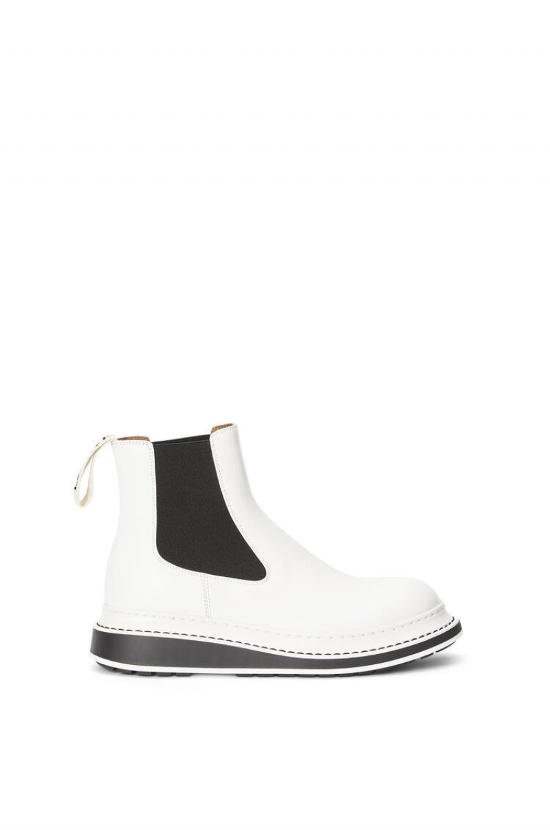 Boots & Ankle Boots Loewe Chelsea boot in calfskin Mujer Blancas | 734VTSEXM