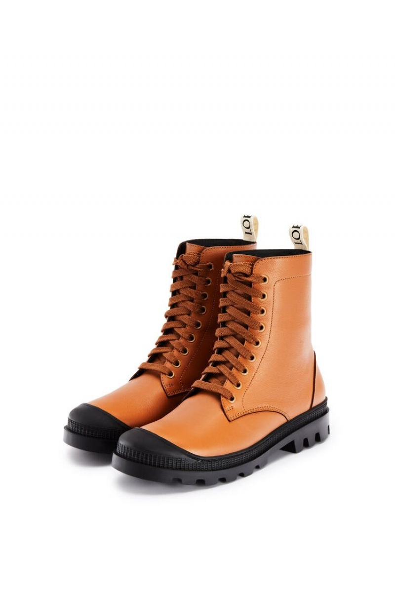 Boots & Ankle Boots Loewe Combat boot in calfskin Mujer Tan | 963ZGFHUB