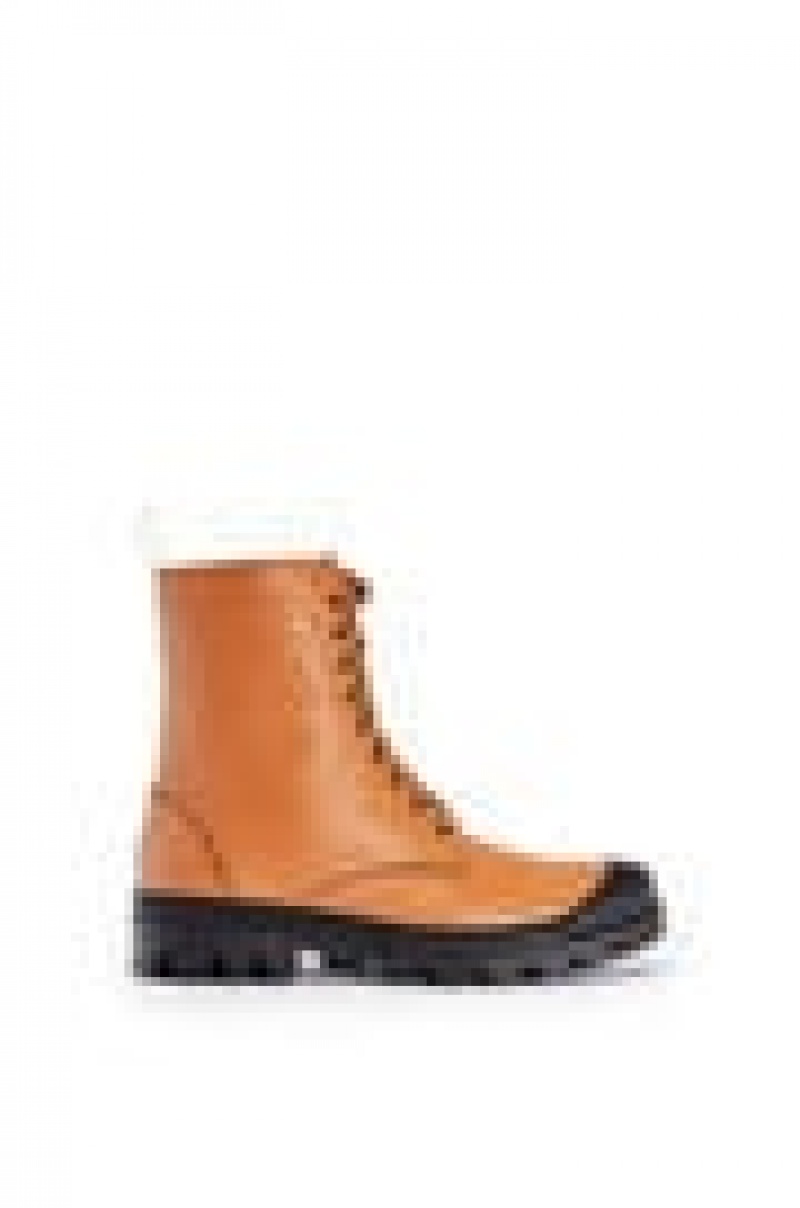 Boots & Ankle Boots Loewe Combat boot in calfskin Mujer Tan | 963ZGFHUB