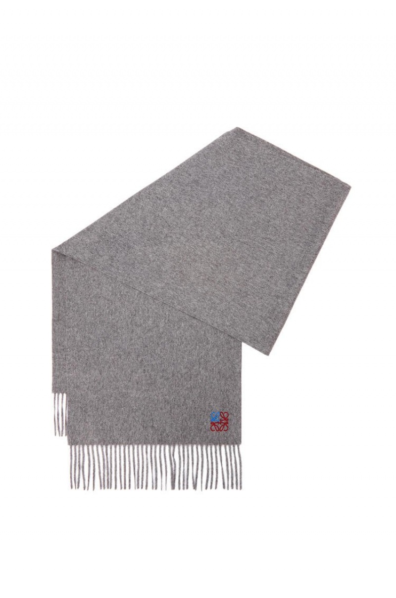 Bufandas Loewe Anagram scarf in cashmere Mujer Gris | 953AHSVKT