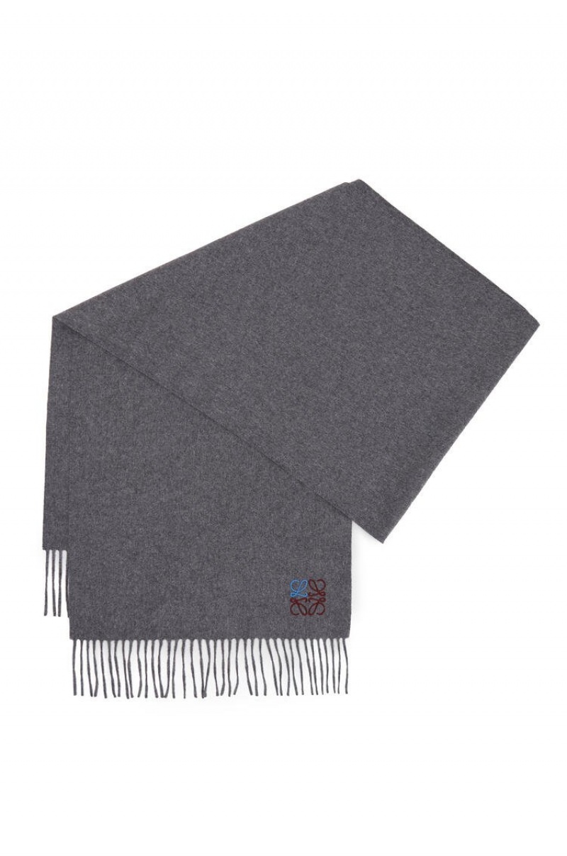 Bufandas Loewe Anagram scarf in cashmere Mujer Gris | 594DQWCVX