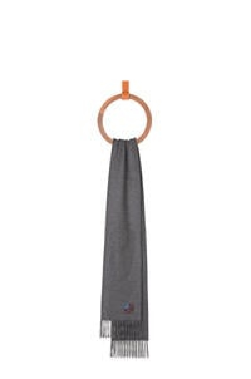 Bufandas Loewe Anagram scarf in cashmere Mujer Azul Marino Azules | 798TWRCHZ