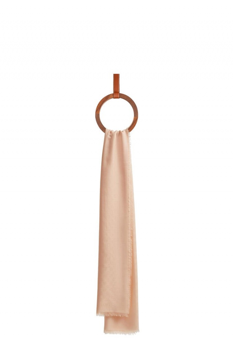 Bufandas Loewe Anagram scarf in wool and silk Hombre Nude | 260IOWAKU