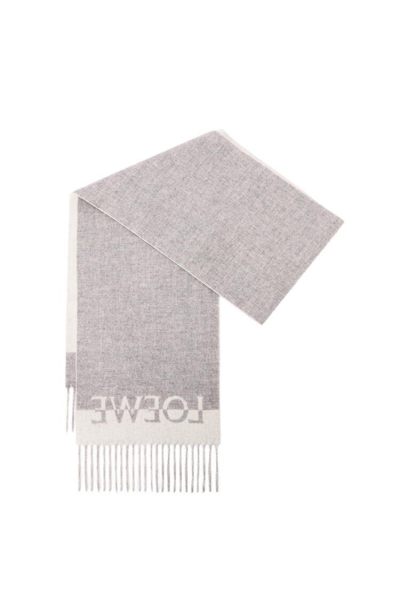 Bufandas Loewe Bicolour LOEWE scarf in wool and cashmere Mujer Blancas Gris Claro | 486ZASBTV