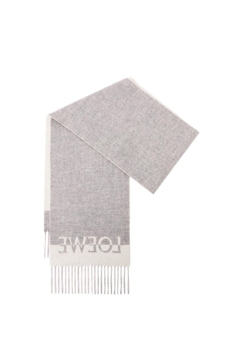 Bufandas Loewe Bicolour LOEWE scarf in wool and cashmere Mujer Blancas Gris Claro | 486ZASBTV