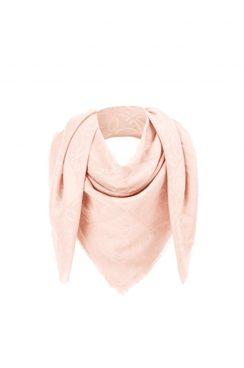 Bufandas Loewe Damero scarf in wool, silk and cashmere Mujer Nude | 832WFNAJG