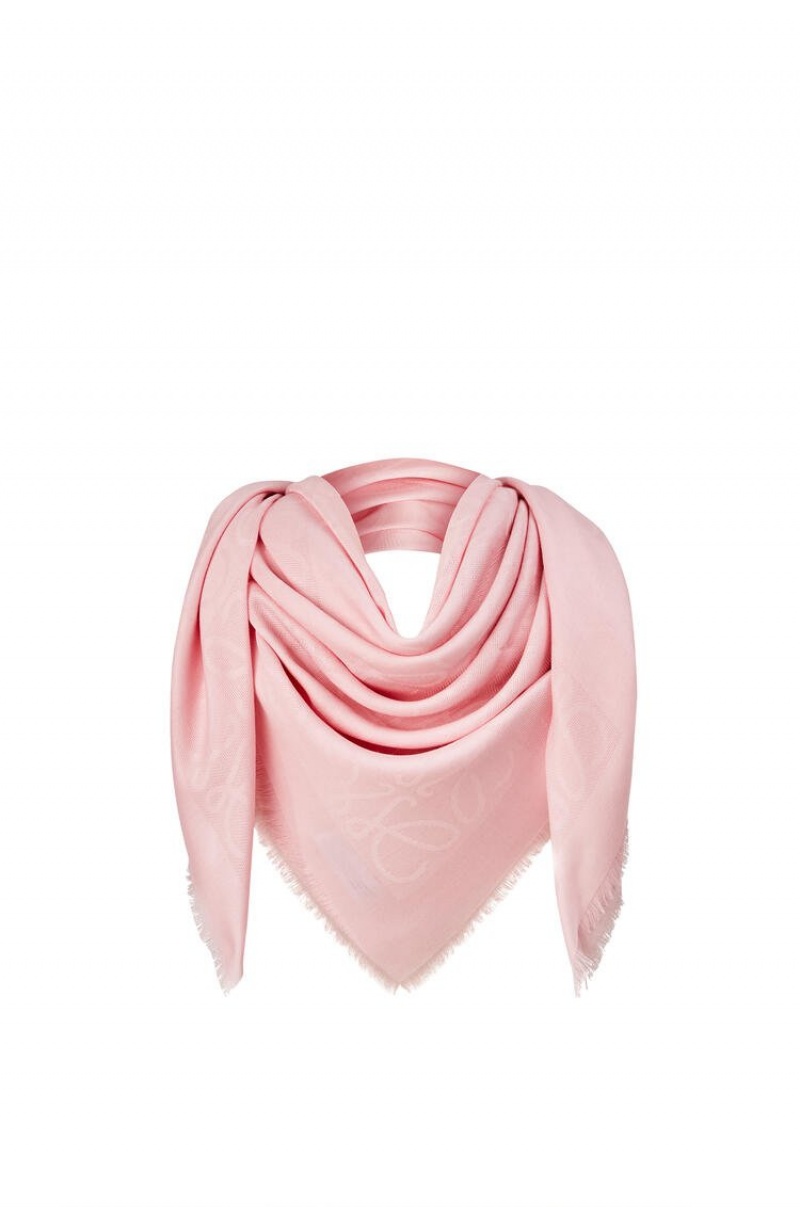 Bufandas Loewe Damero scarf in wool, silk and cashmere Mujer Orchid | 098BLWKTU