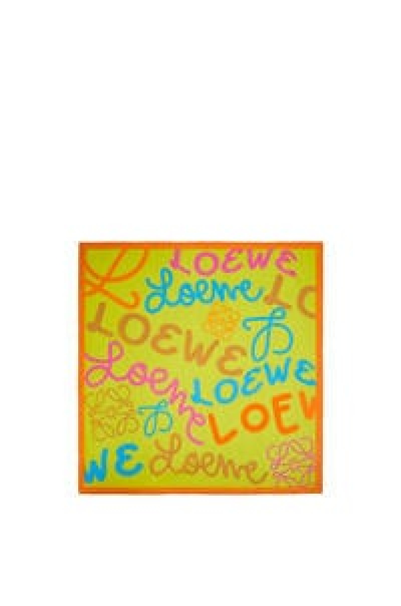 Bufandas Loewe LOEWE scarf in cotton and silk Mujer Rosas Multicolor | 390FDBLSQ