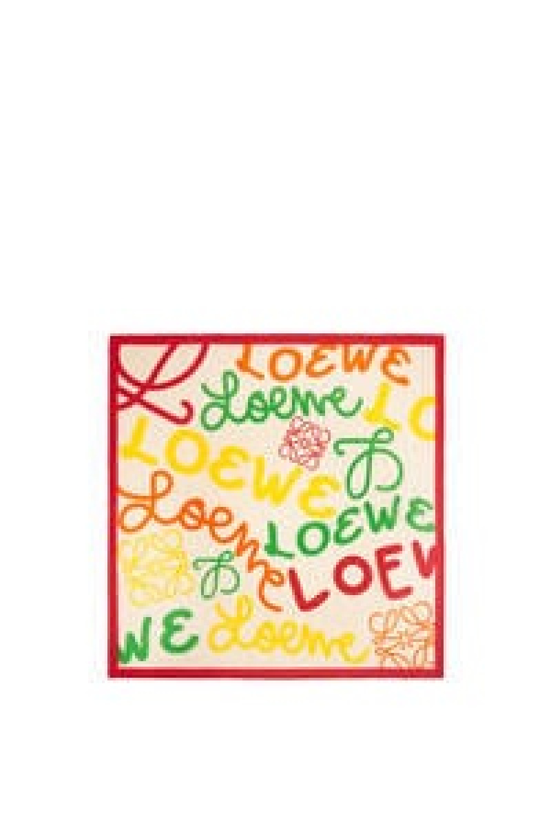 Bufandas Loewe LOEWE scarf in cotton and silk Mujer Rosas Multicolor | 390FDBLSQ