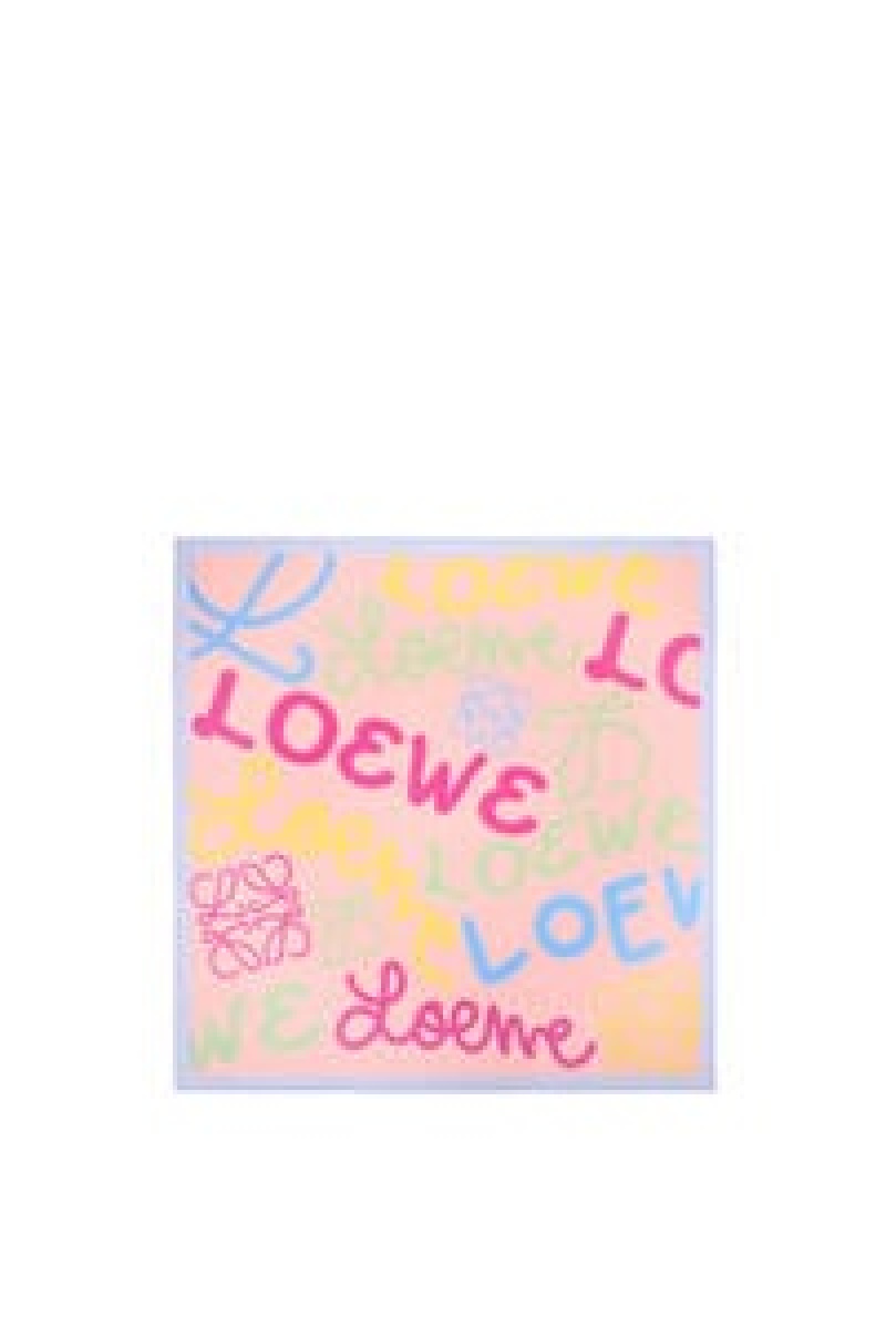 Bufandas Loewe LOEWE scarf in cotton and silk Mujer Verde Multicolor | 026URJZWQ