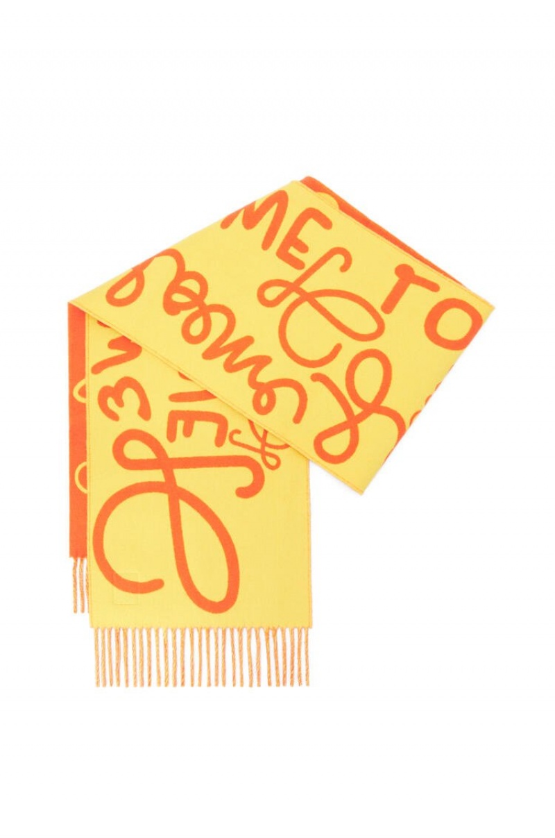 Bufandas Loewe LOEWE scarf in wool and cashmere Mujer Naranjas Amarillo | 795GWDVLH