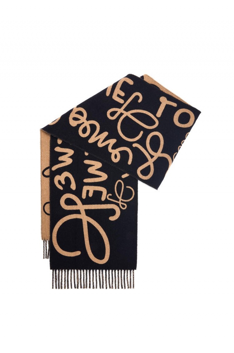 Bufandas Loewe LOEWE scarf in wool and cashmere Mujer Negras | 183YRJDME