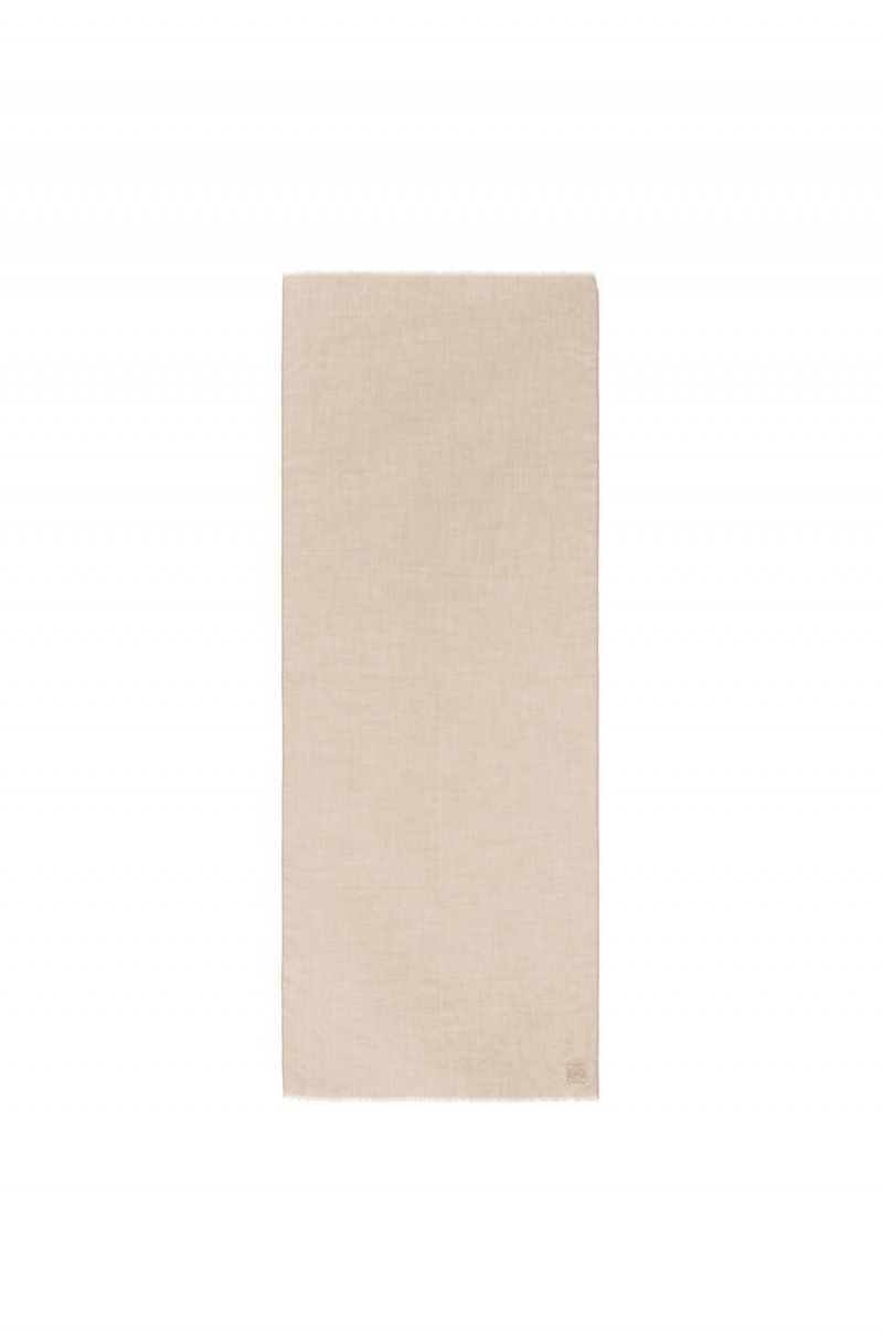 Bufandas Loewe Scarf in cashmere Hombre Beige | 358UZJPKN