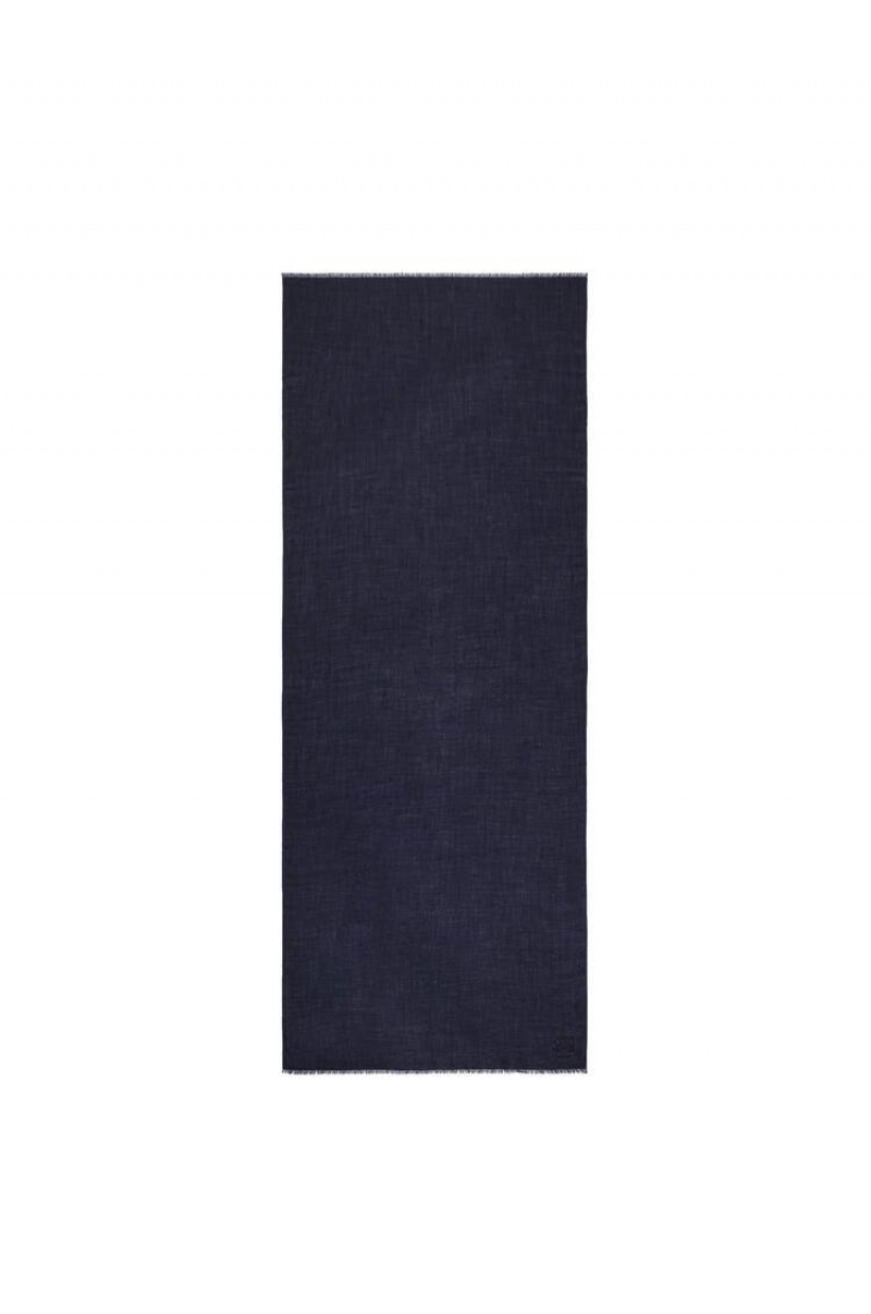 Bufandas Loewe Scarf in cashmere Hombre Azul Marino Azules | 637MZRBWC 