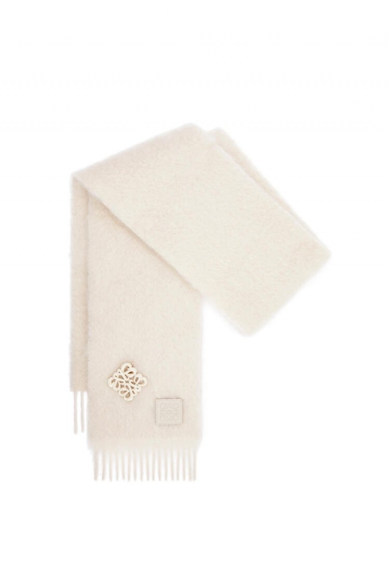 Bufandas Loewe Scarf in mohair and wool Mujer Blancas | 108GQIXOU