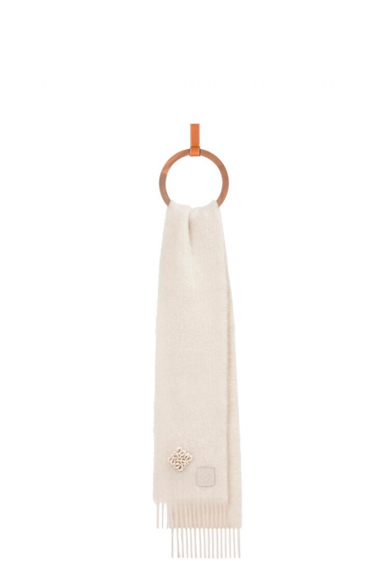 Bufandas Loewe Scarf in mohair and wool Mujer Blancas | 108GQIXOU