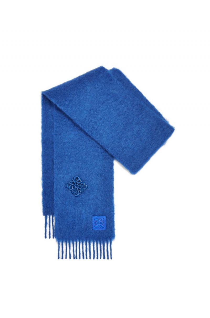 Bufandas Loewe Scarf in mohair and wool Mujer Azules | 632SVAOHL