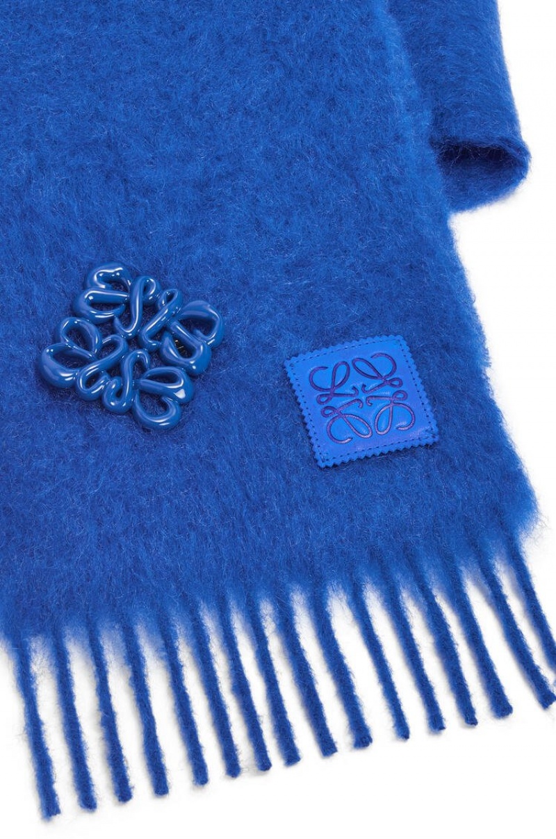 Bufandas Loewe Scarf in mohair and wool Mujer Azules | 632SVAOHL