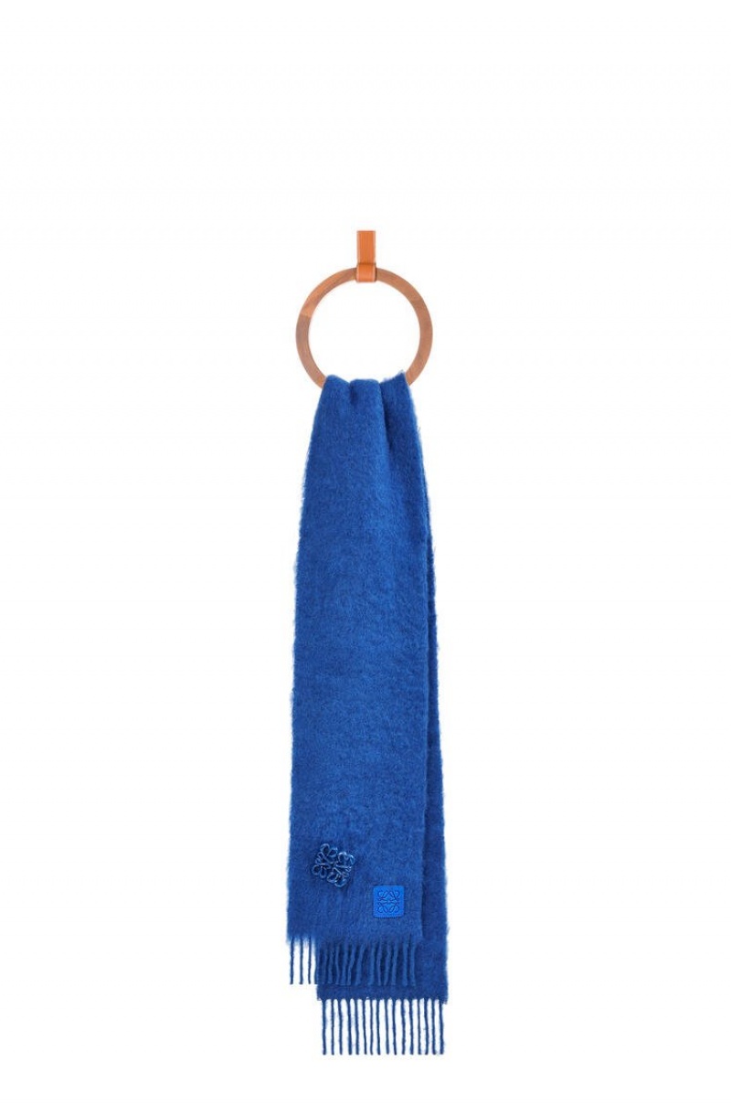 Bufandas Loewe Scarf in mohair and wool Mujer Azules | 632SVAOHL