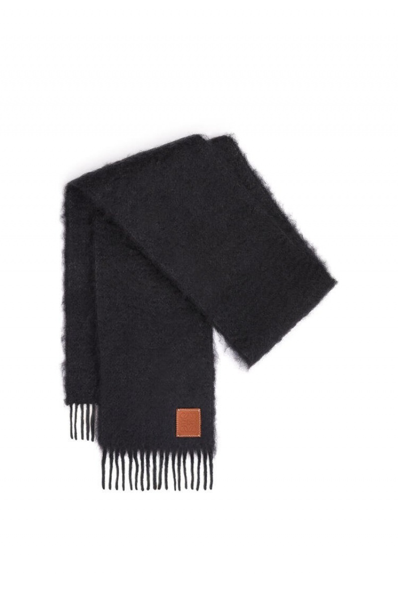 Bufandas Loewe Scarf in wool and mohair Mujer Negras | 740OMCGJQ