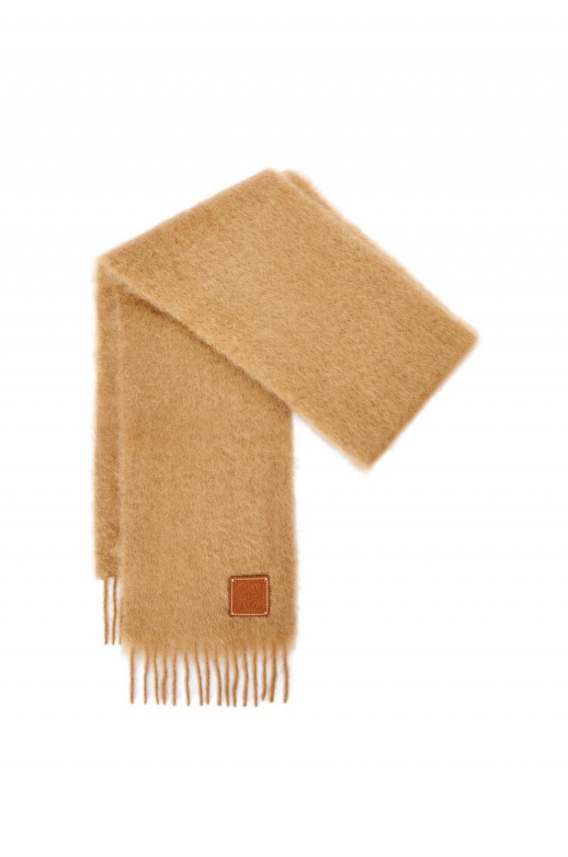 Bufandas Loewe Scarf in wool and mohair Mujer Camel | 974EPFSXI