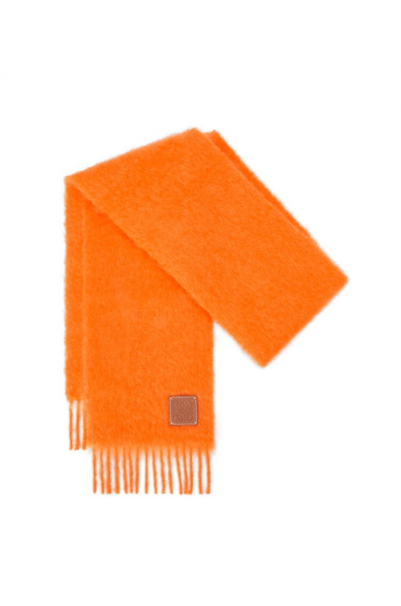 Bufandas Loewe Scarf in wool and mohair Mujer Naranjas | 941XGAJVF