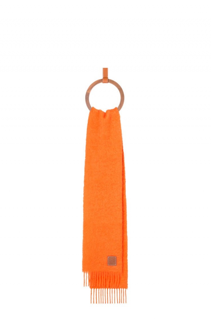 Bufandas Loewe Scarf in wool and mohair Mujer Naranjas | 941XGAJVF