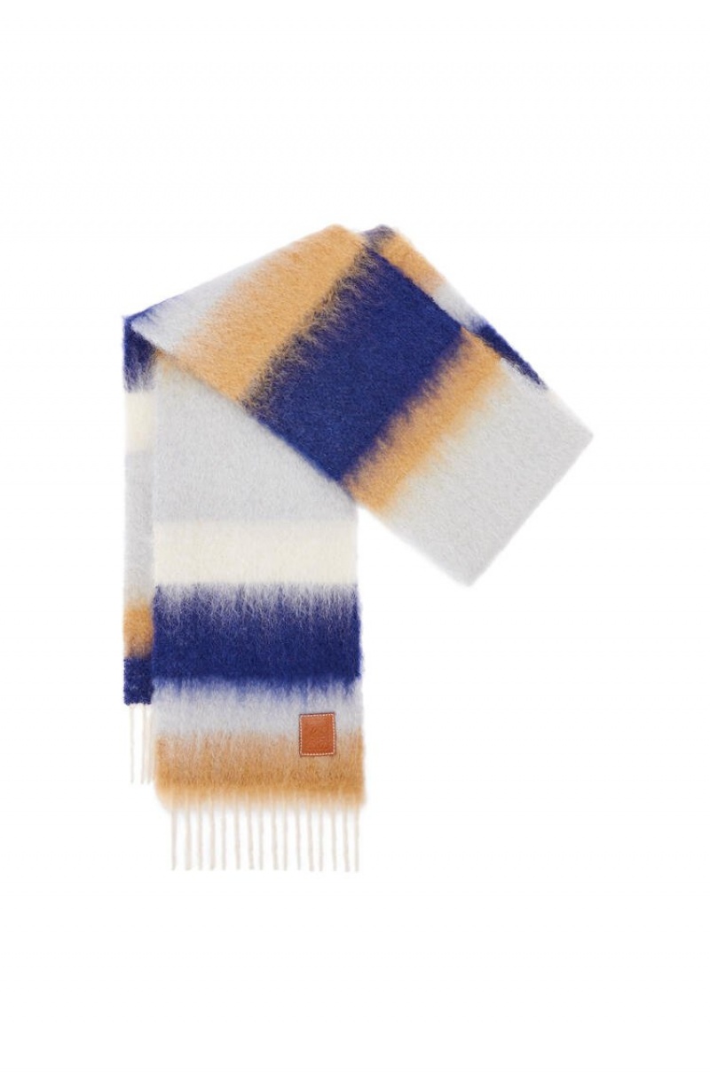 Bufandas Loewe Stripe scarf in mohair Hombre Azul Marino Azules Multicolor | 251AQBSGH