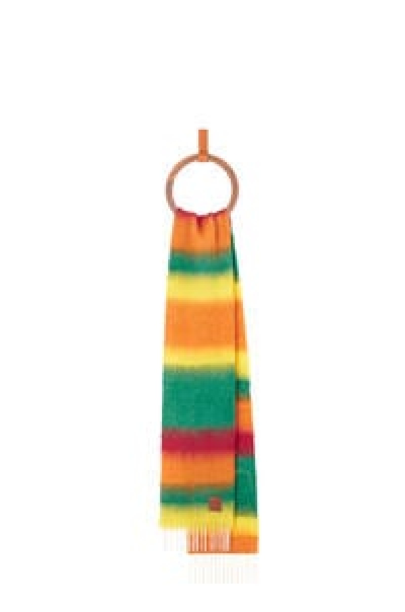 Bufandas Loewe Stripe scarf in mohair Hombre Azul Marino Azules Multicolor | 251AQBSGH