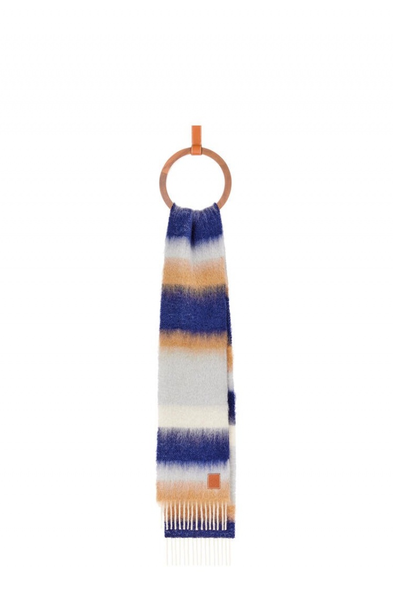 Bufandas Loewe Stripe scarf in mohair Hombre Azul Marino Azules Multicolor | 251AQBSGH