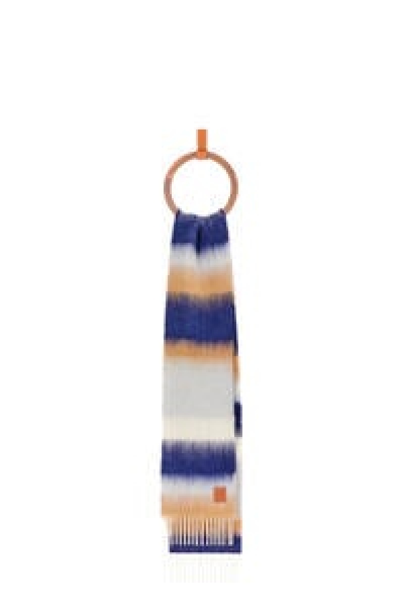 Bufandas Loewe Stripe scarf in mohair Hombre Verde Multicolor | 834LDCNXS