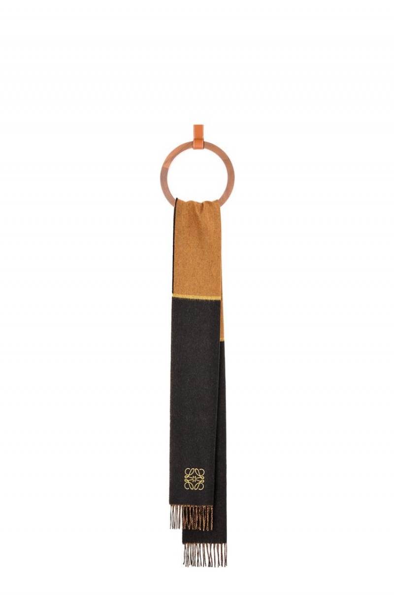 Bufandas Loewe Window scarf in wool and cashmere Mujer Negras | 247RYUMJP