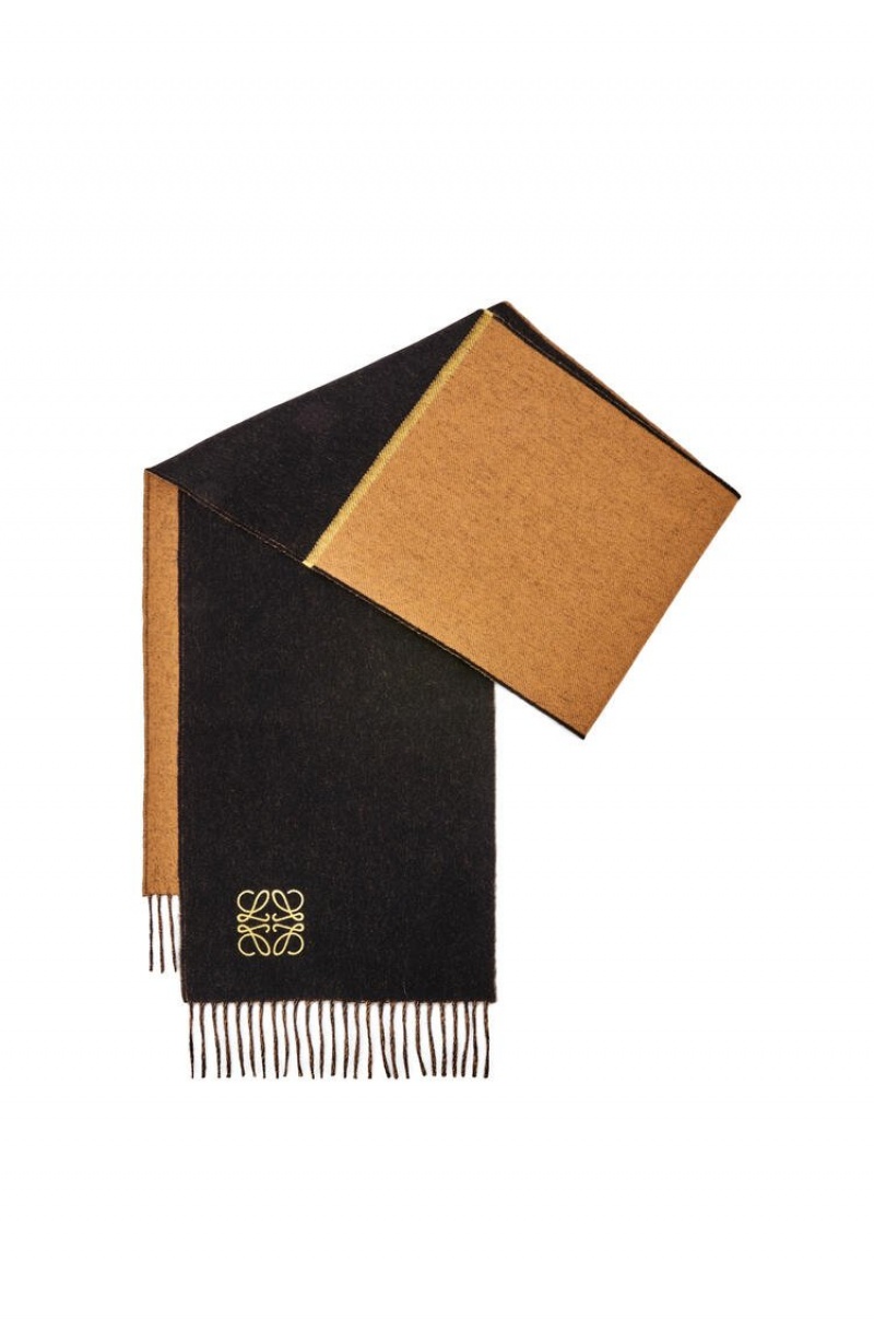 Bufandas Loewe Window scarf in wool and cashmere Mujer Negras | 247RYUMJP