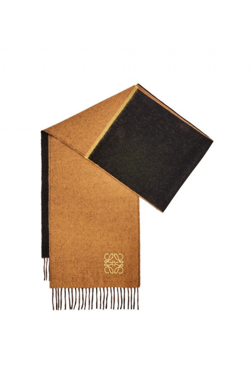 Bufandas Loewe Window scarf in wool and cashmere Mujer Negras | 247RYUMJP