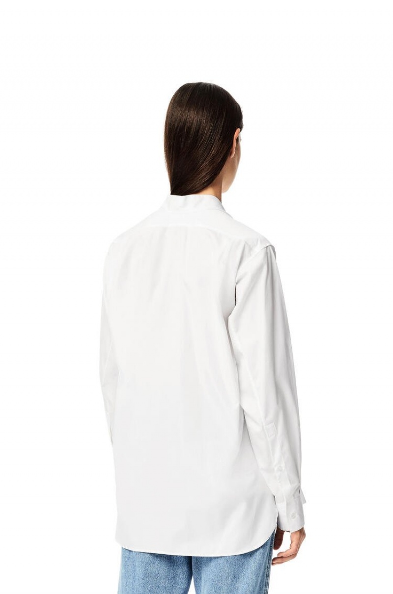 Camisas Loewe Asymmetric shirt in cotton Mujer Blancas | 279JUIHYO