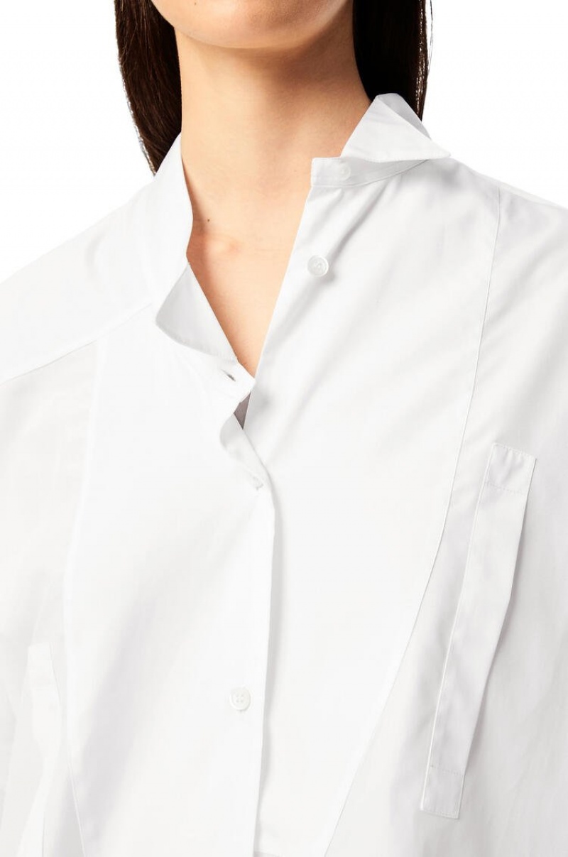 Camisas Loewe Asymmetric shirt in cotton Mujer Blancas | 279JUIHYO