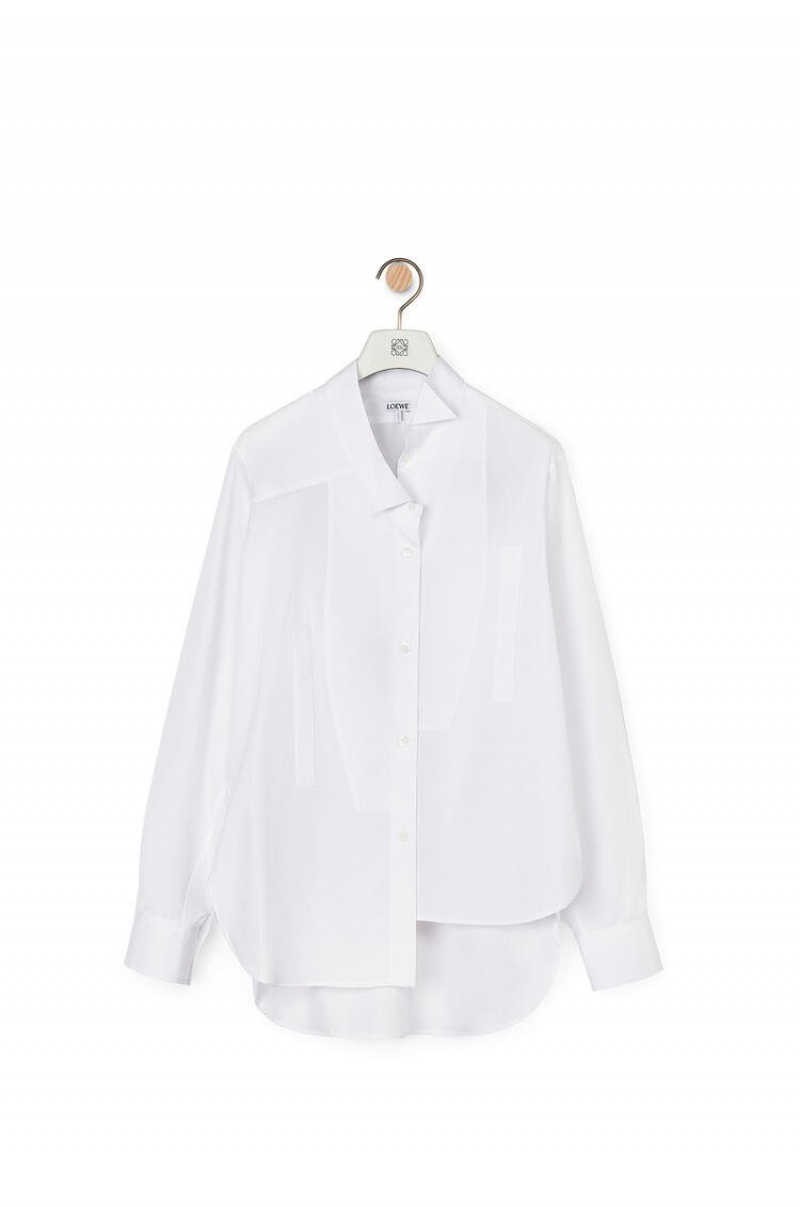 Camisas Loewe Asymmetric shirt in cotton Mujer Blancas | 279JUIHYO