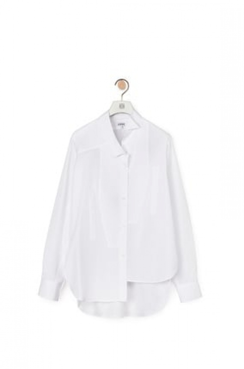 Camisas Loewe Asymmetric shirt in cotton Mujer Blancas | 279JUIHYO