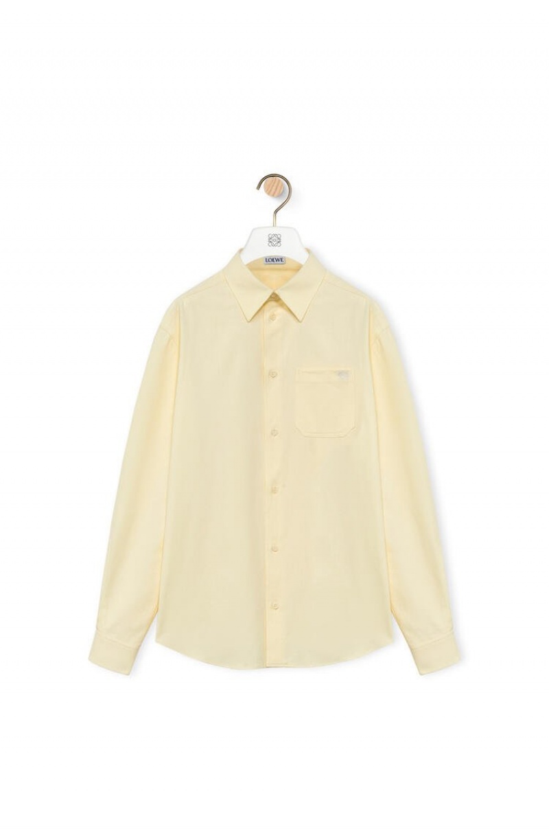 Camisas Loewe Chest pocket check shirt in cotton Hombre Amarillo | 508OACURS