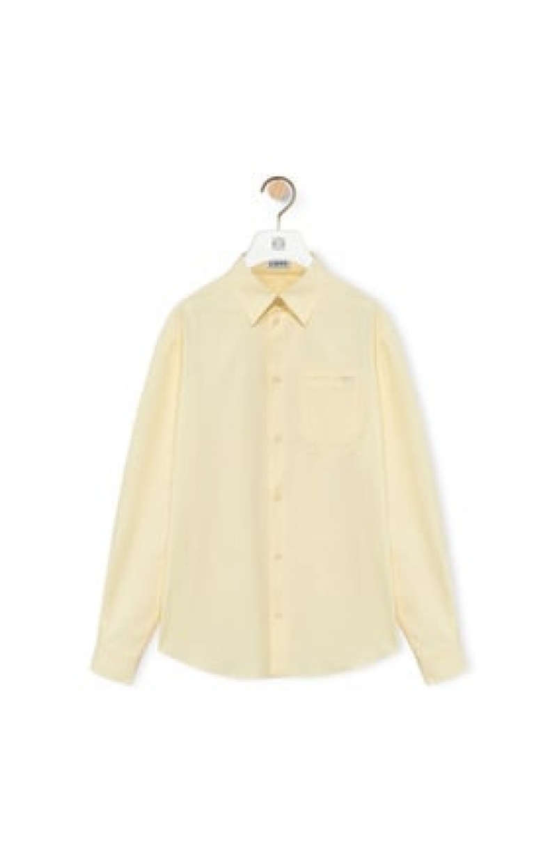 Camisas Loewe Chest pocket check shirt in cotton Hombre Amarillo | 508OACURS