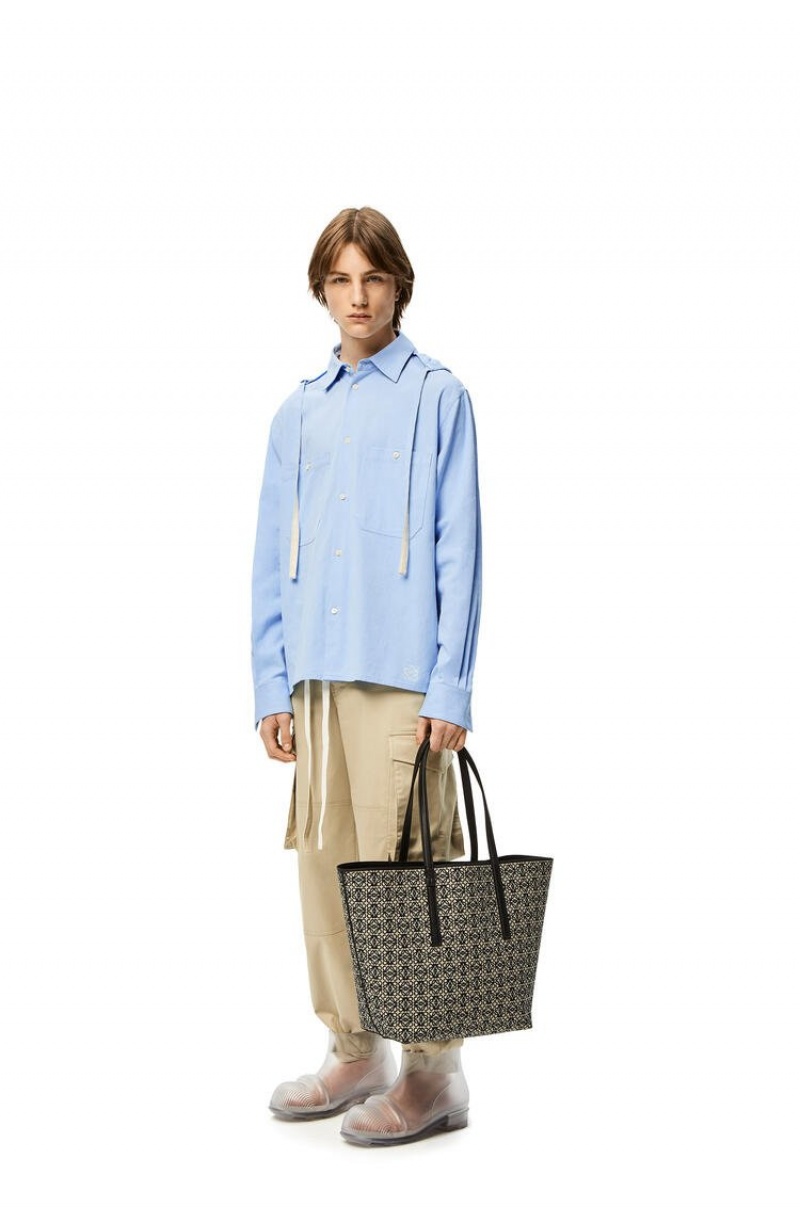 Camisas Loewe Encapuchado shirt in cotton Hombre Azules | 945EMQAHB