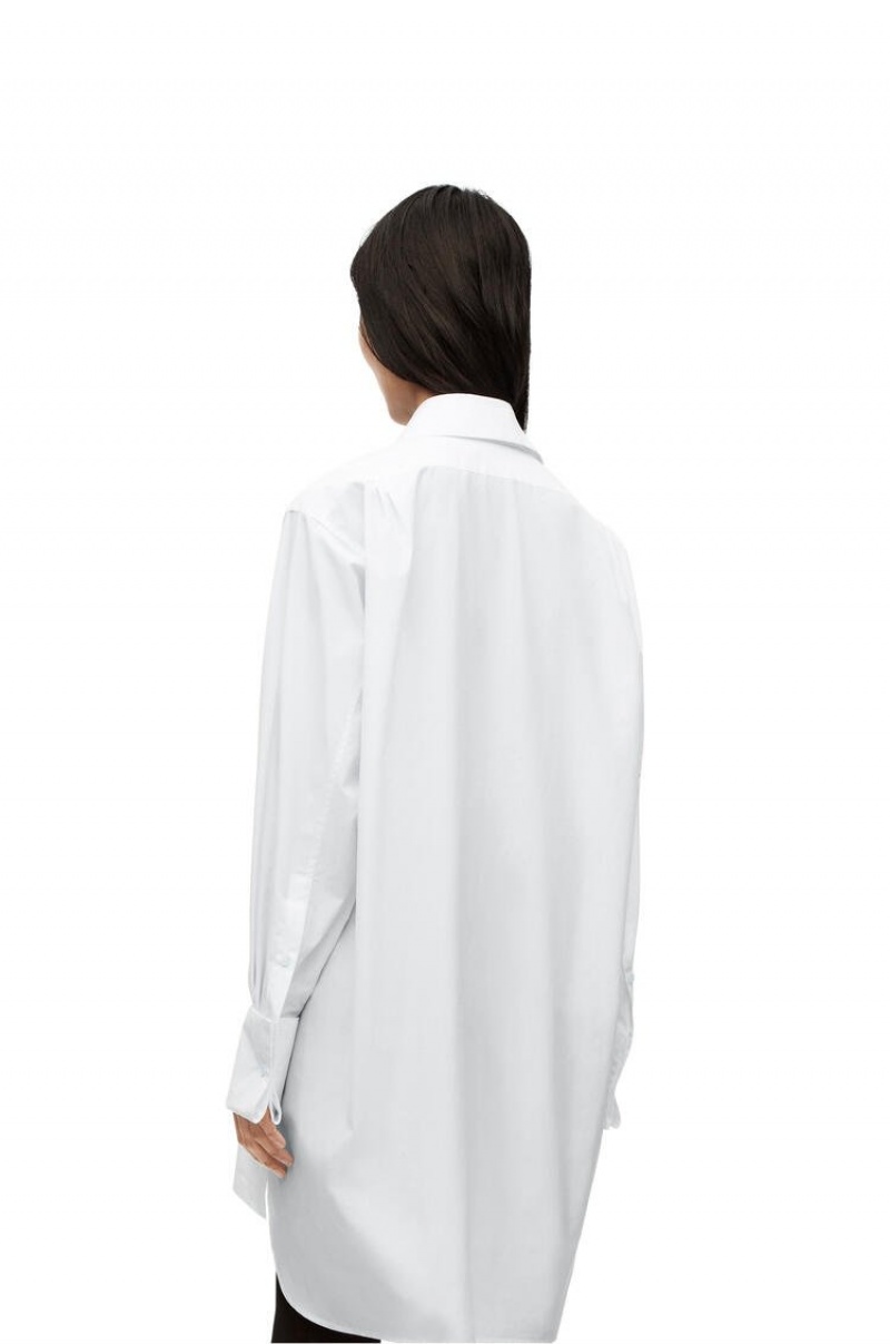 Camisas Loewe Plastron shirt in cotton Mujer Blancas | 309QMAWCD