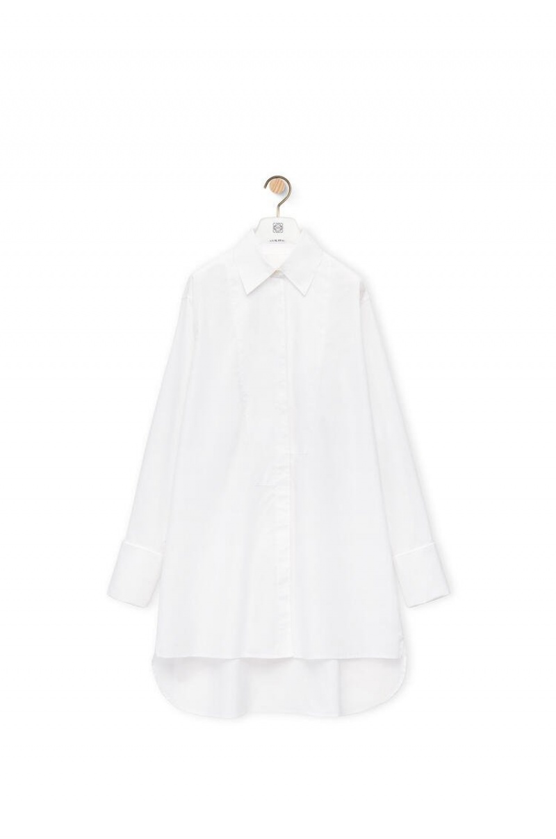 Camisas Loewe Plastron shirt in cotton Mujer Blancas | 309QMAWCD