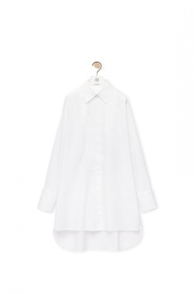 Camisas Loewe Plastron shirt in cotton Mujer Blancas | 309QMAWCD