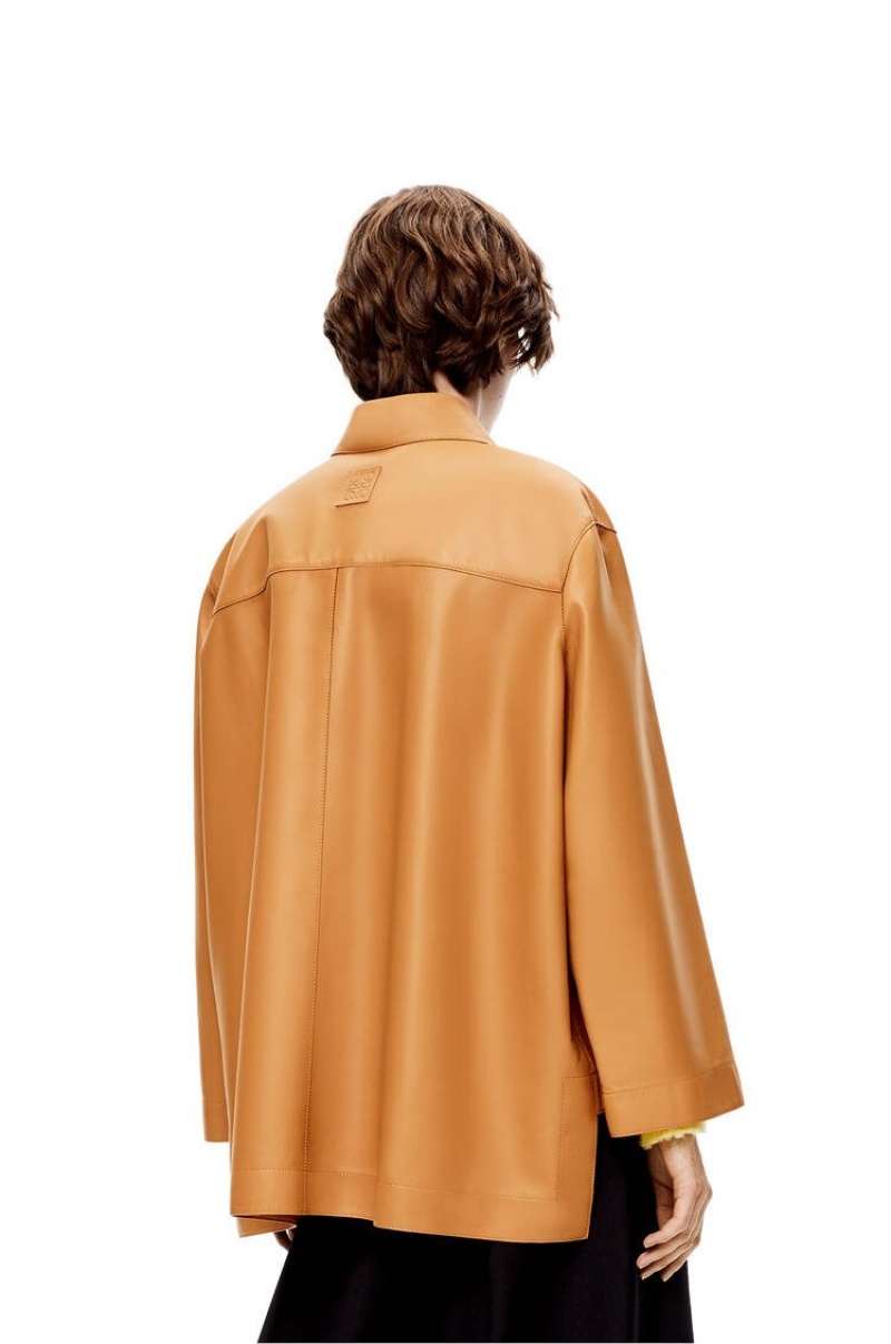 Camisas Loewe Tunic shirt in nappa Mujer Warm Desert | 204UQMBHT