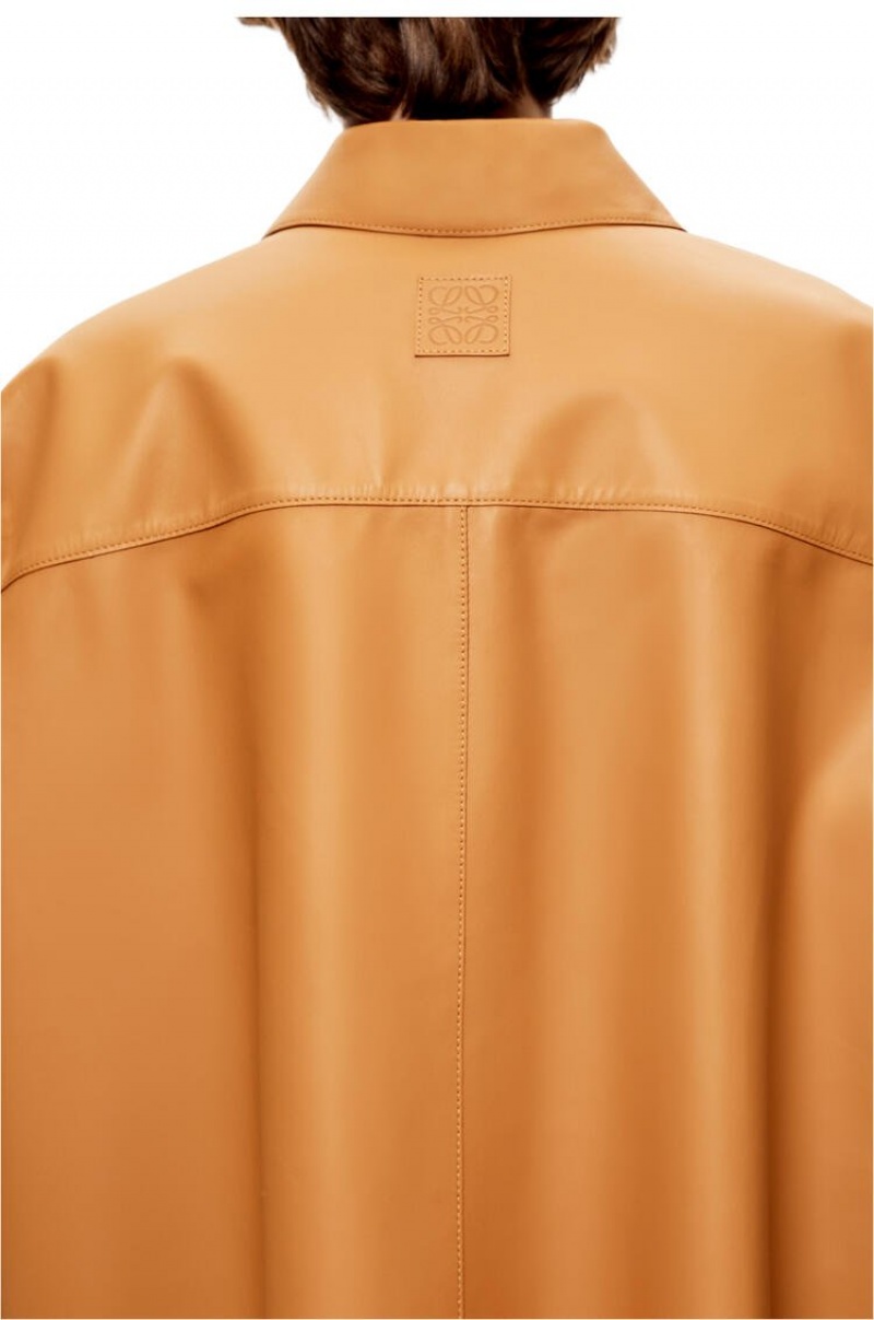 Camisas Loewe Tunic shirt in nappa Mujer Warm Desert | 204UQMBHT