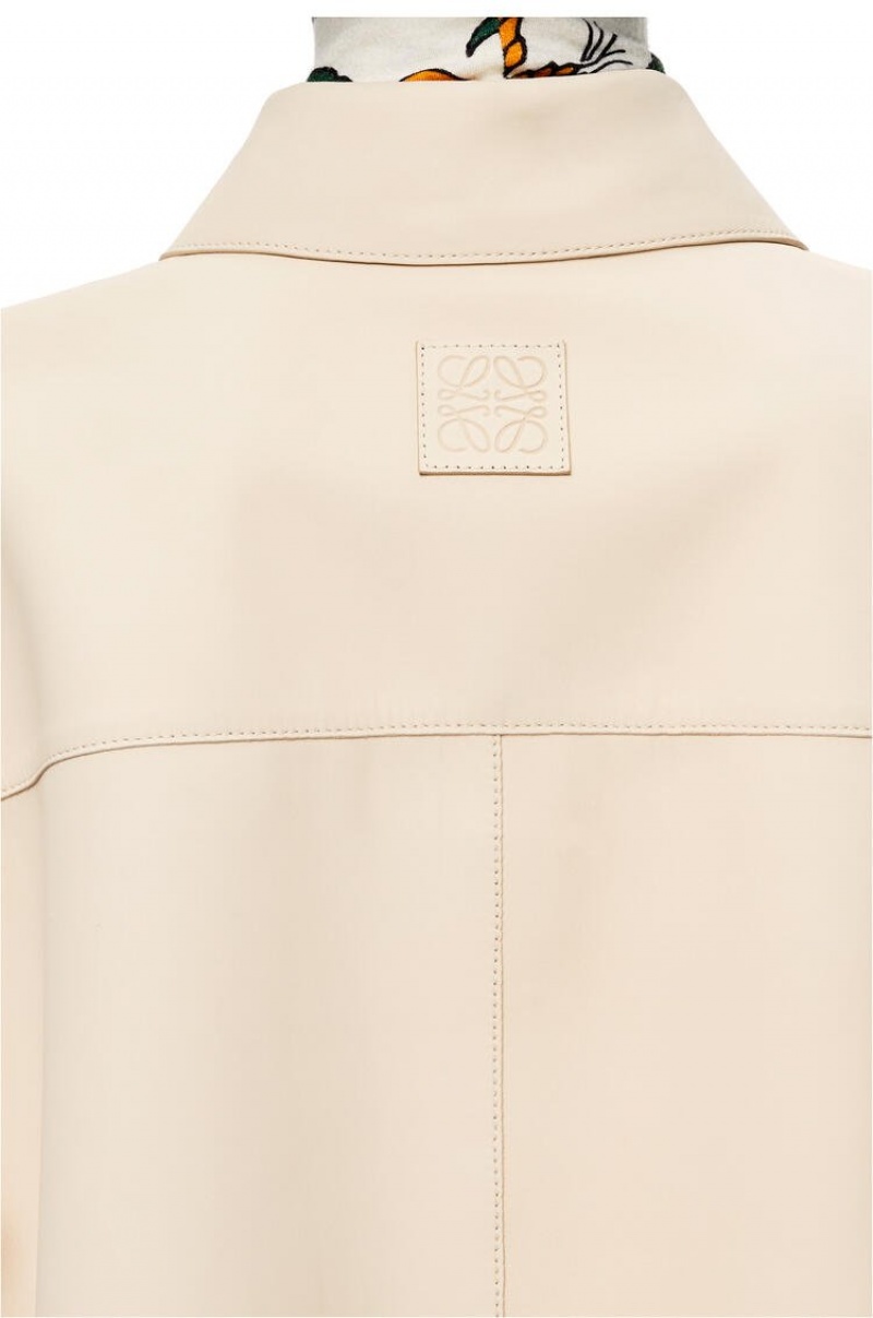 Camisas Loewe Tunic shirt in nappa Mujer Ecru | 803YWKVLZ