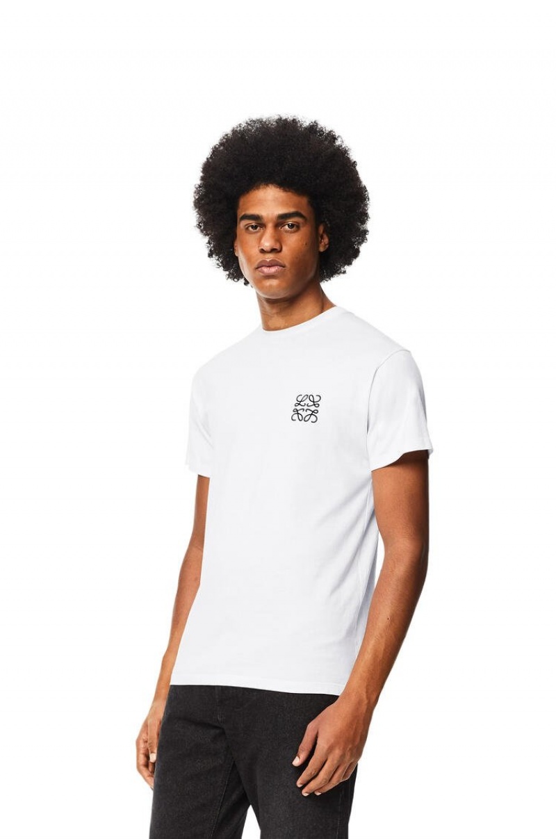 Camiseta Loewe Anagram T-shirt in cotton Hombre Blancas | 729VCKOAZ