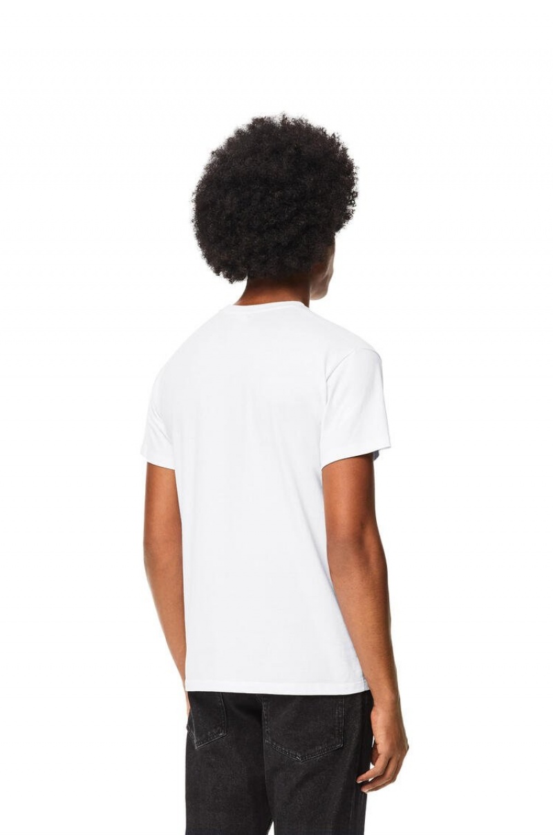 Camiseta Loewe Anagram T-shirt in cotton Hombre Blancas | 729VCKOAZ